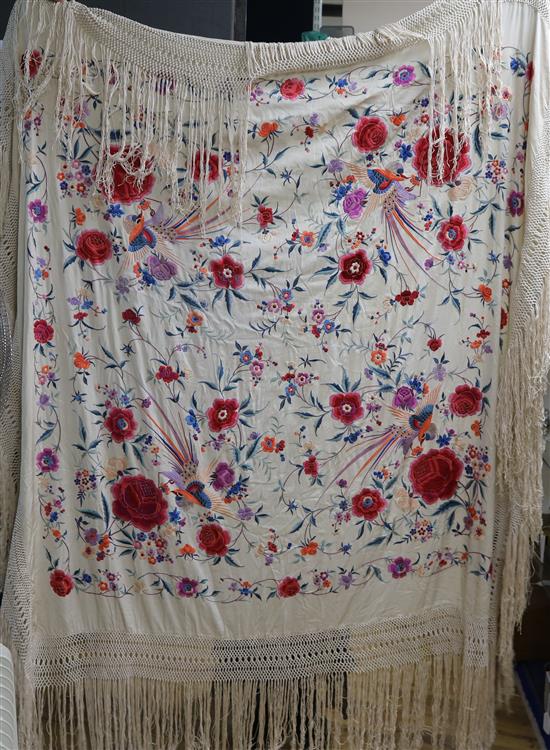 A Chinese embroidered shawl